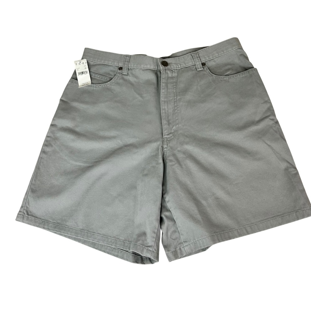 NEW Eddie Bauer Womens Green 100% Cotton Twill High Rise 5 Pocket Shorts Size 12
